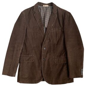 J Crew Corduroy Blazer Jacket Size L Brown Schoolboy Professor Teacher